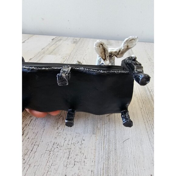 Skeleton couch statue top hat figurine Halloween decor black - Picture 8 of 8